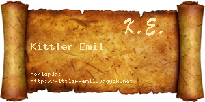 Kittler Emil névjegykártya